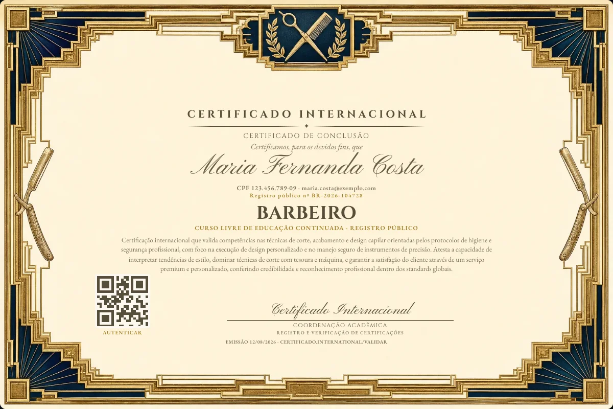 Capa do curso Barbeiro