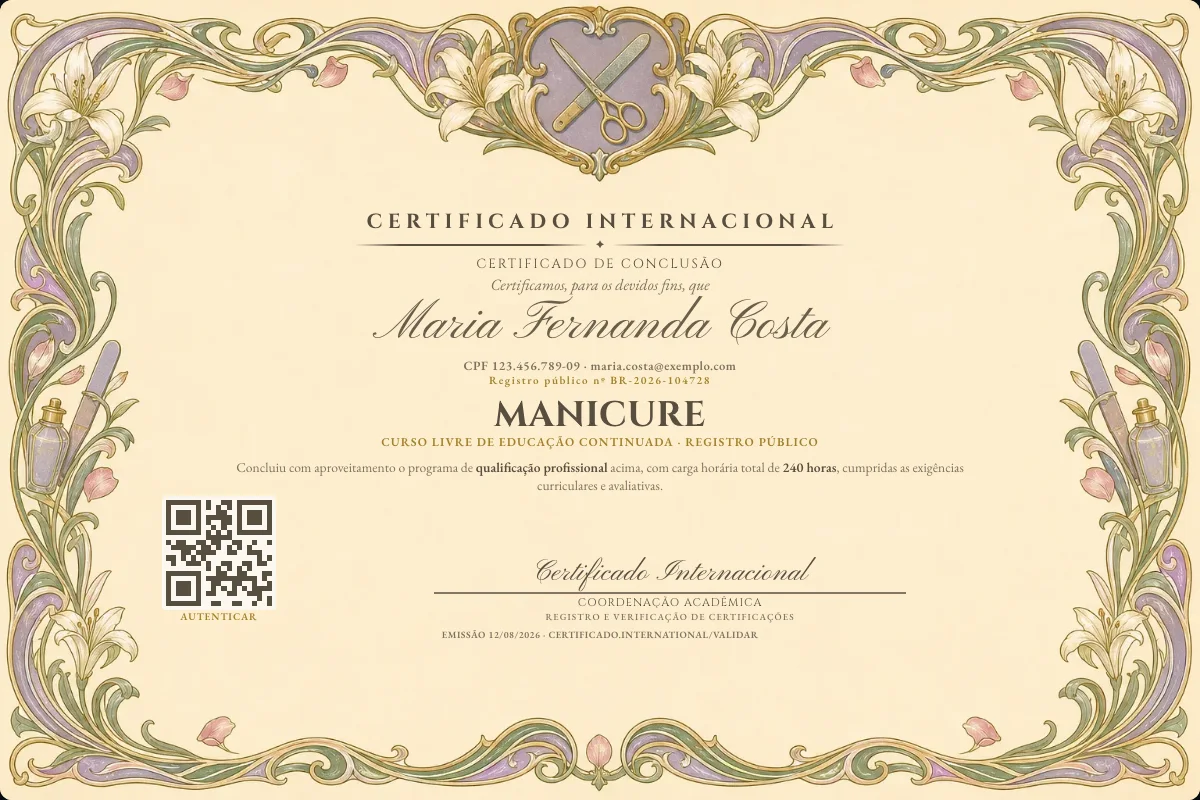 Capa do curso Manicure