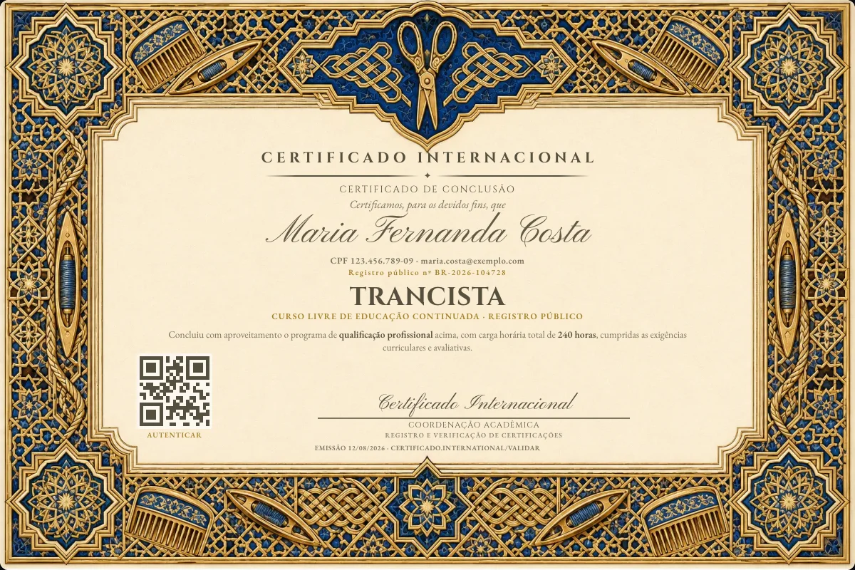 Capa do curso Trancista