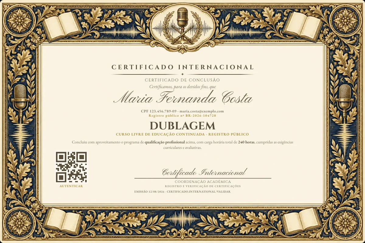 Capa do curso Dublagem