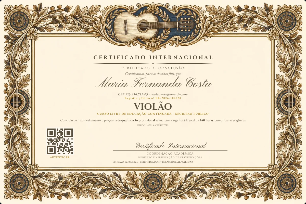 Capa do curso Violão