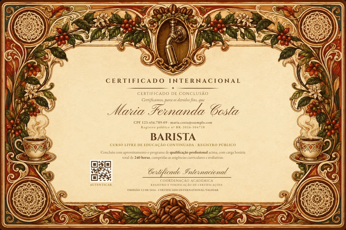 Capa do curso Barista