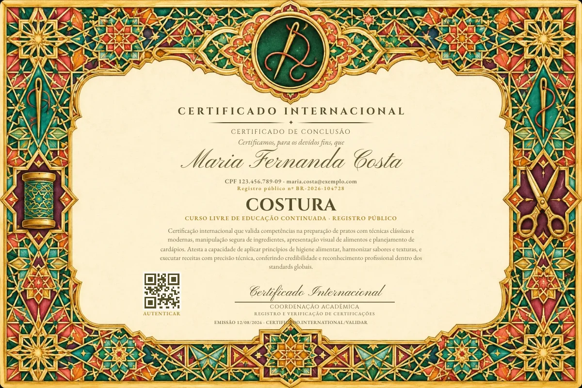 Capa do curso Costura