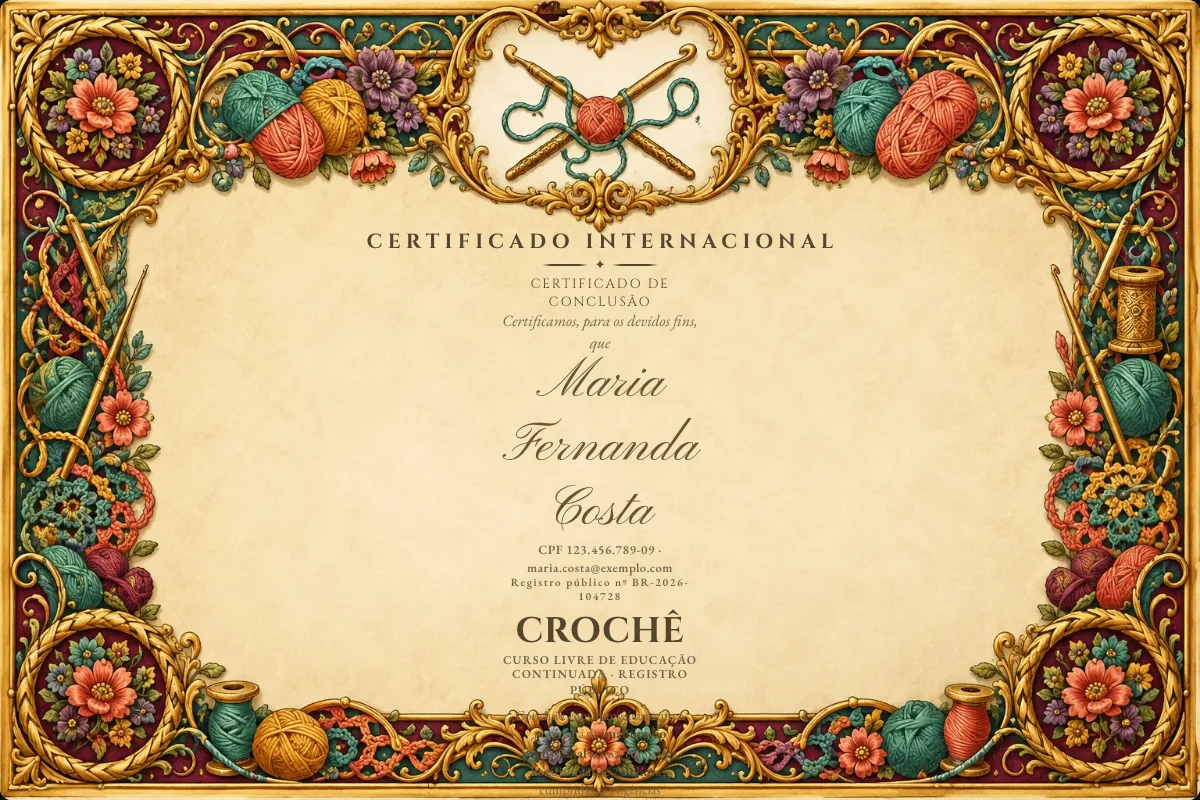 Capa do curso Crochê