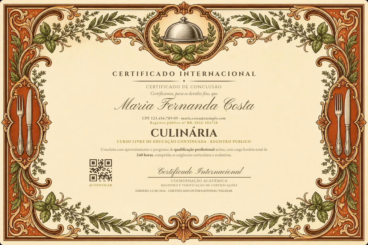 Capa do curso Culinária