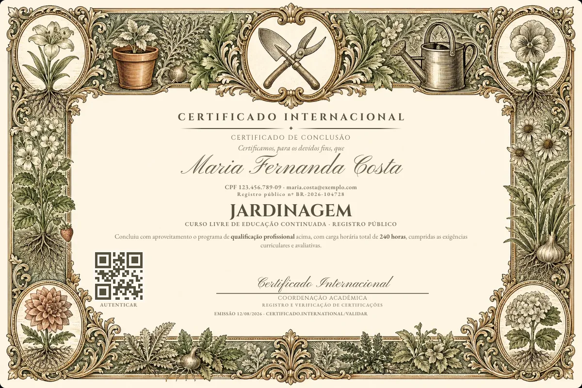 Capa do curso Jardinagem