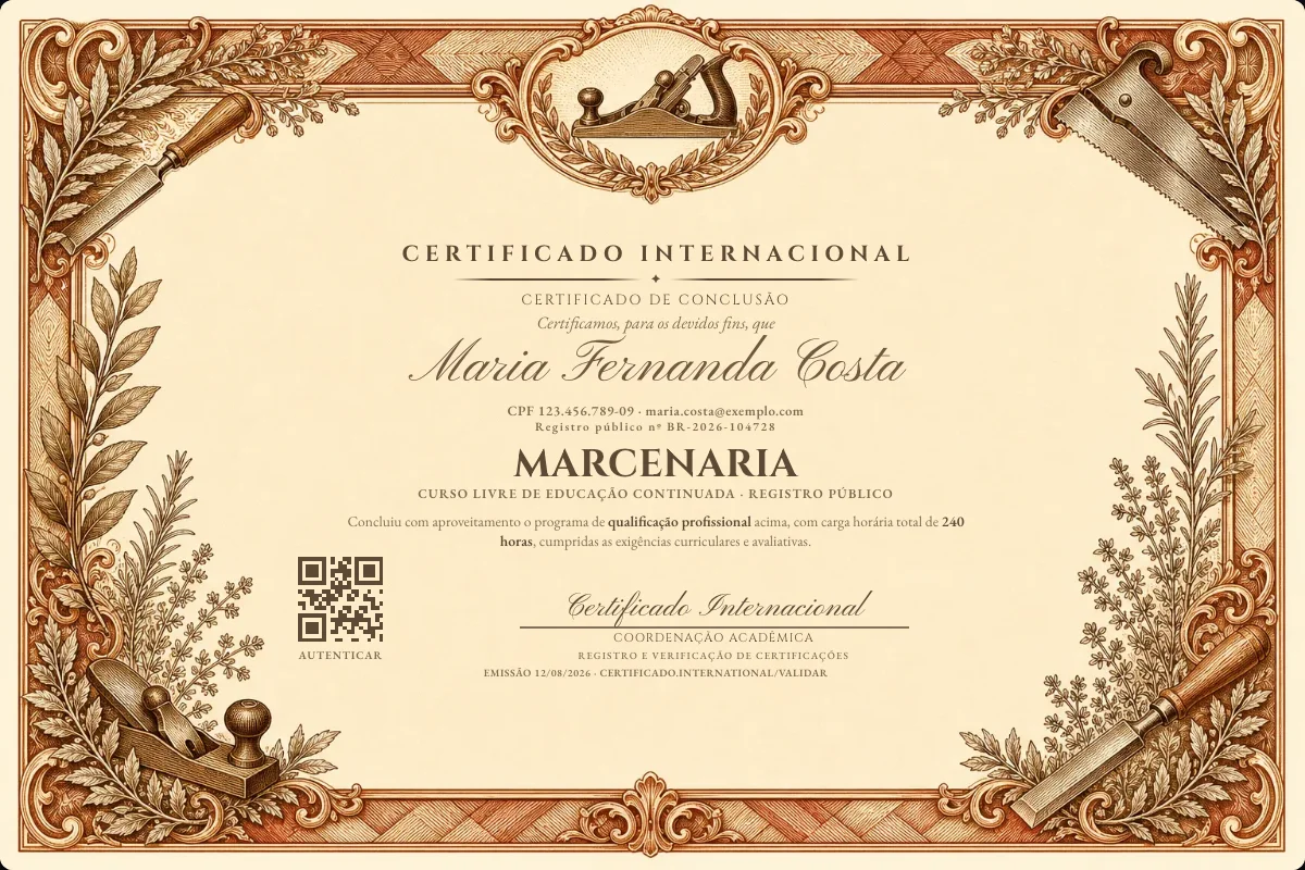 Capa do curso Marcenaria