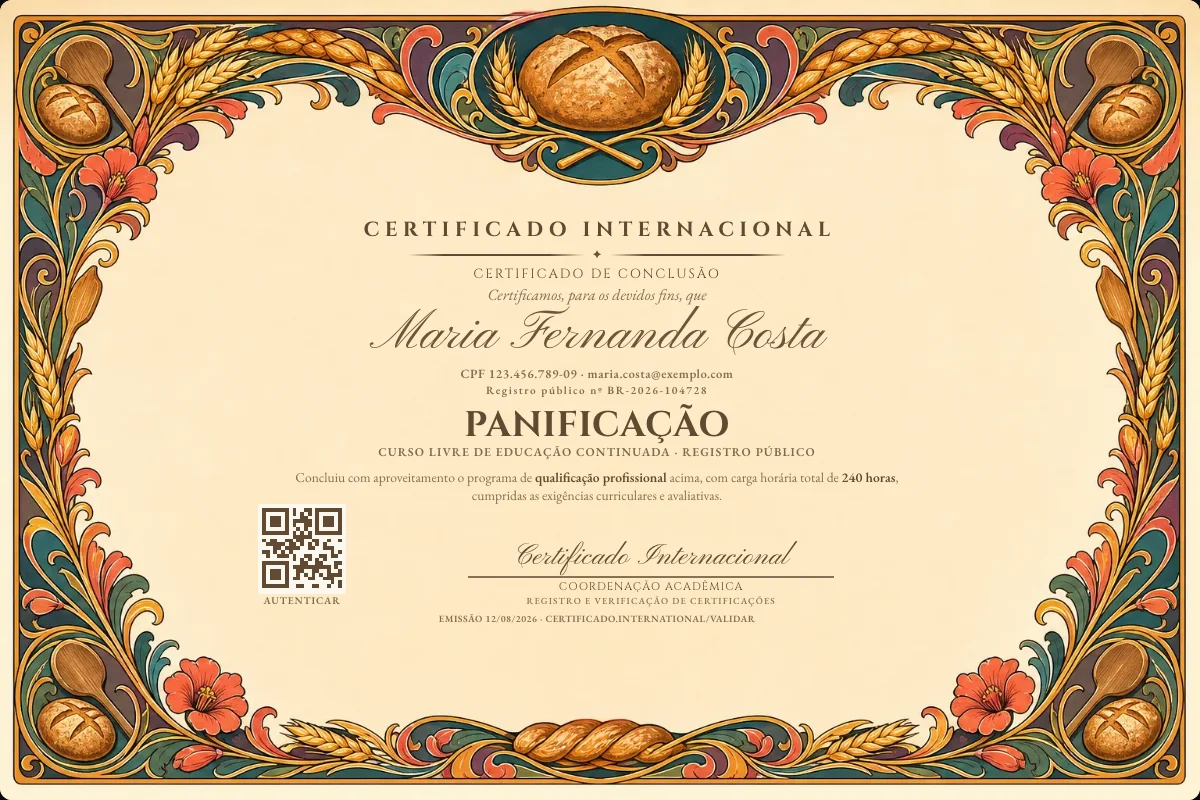 Capa do curso Panificação