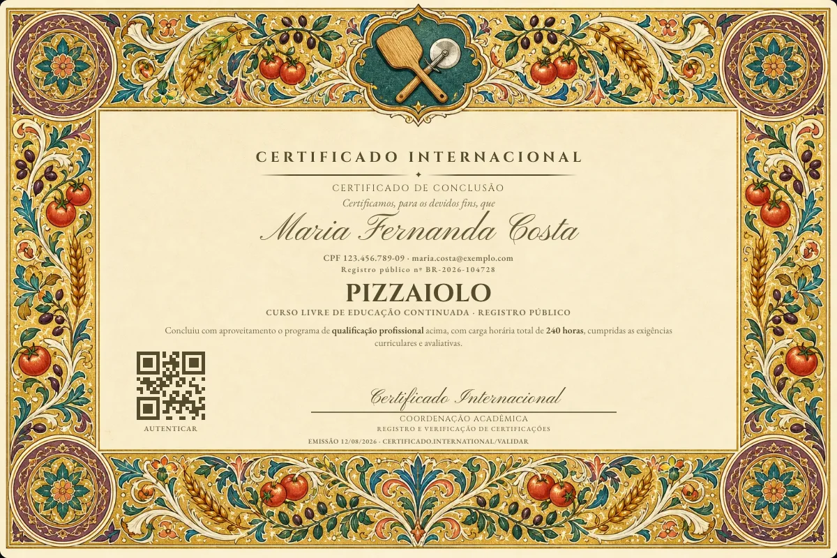 Capa do curso Pizzaiolo