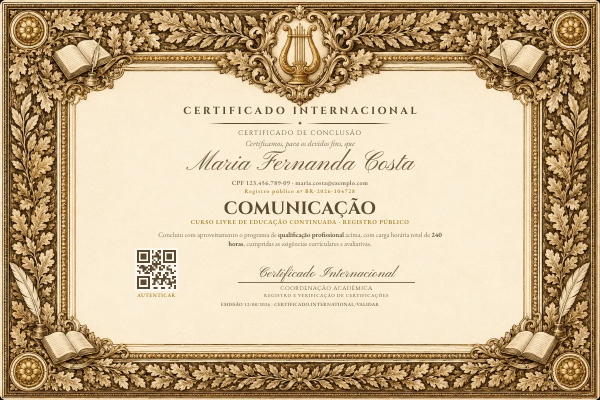 Capa do curso Comunicação