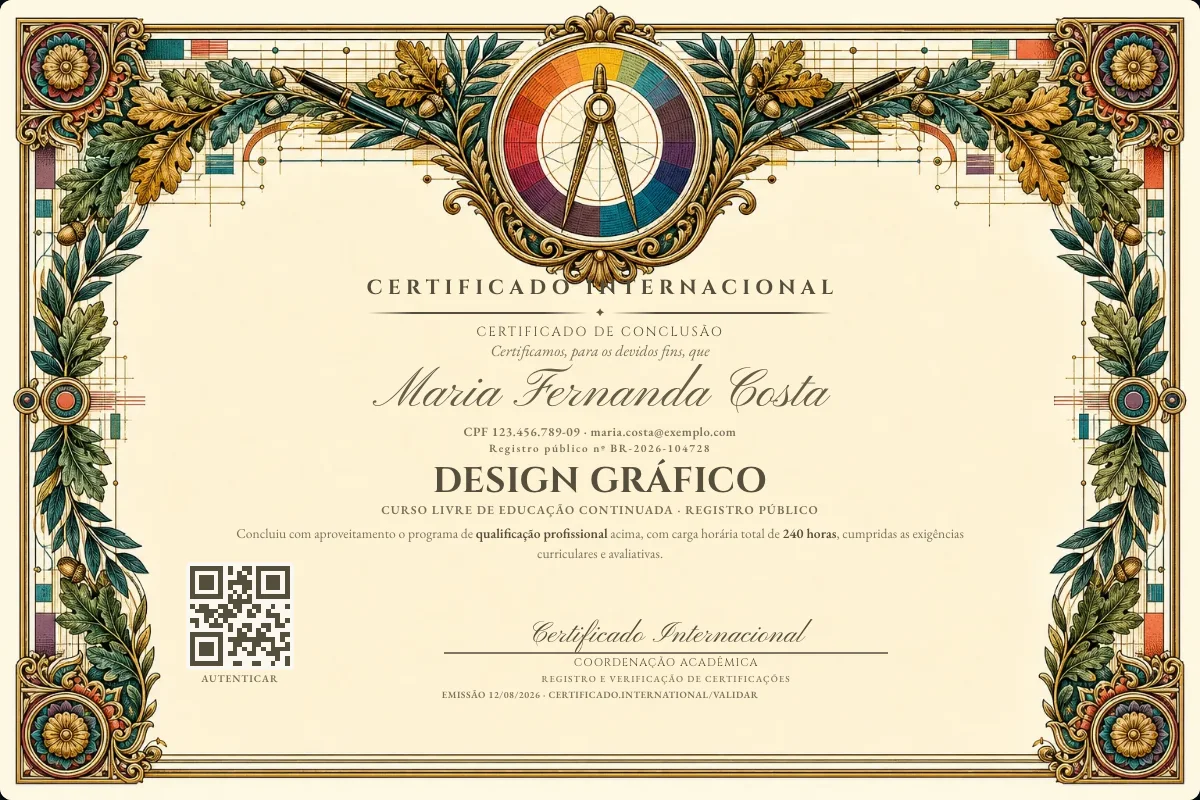 Capa do curso Design Gráfico