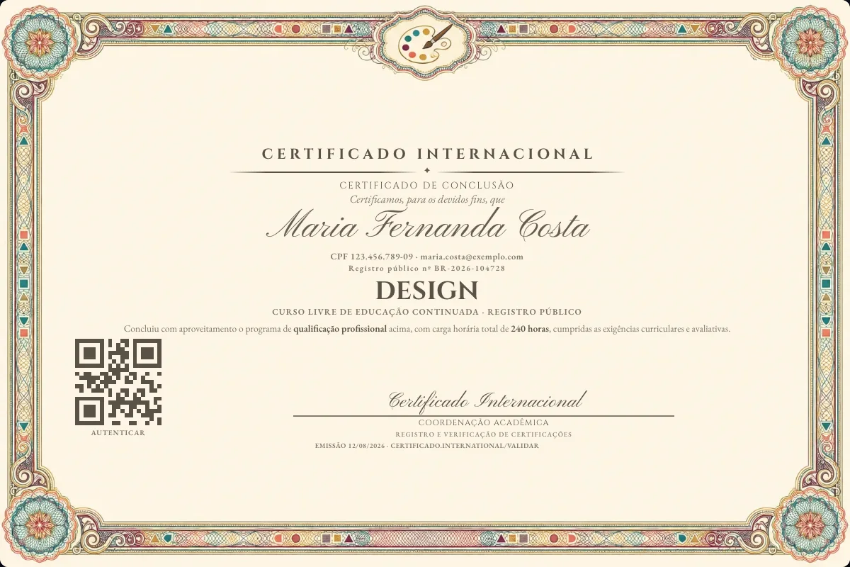 Capa do curso Design