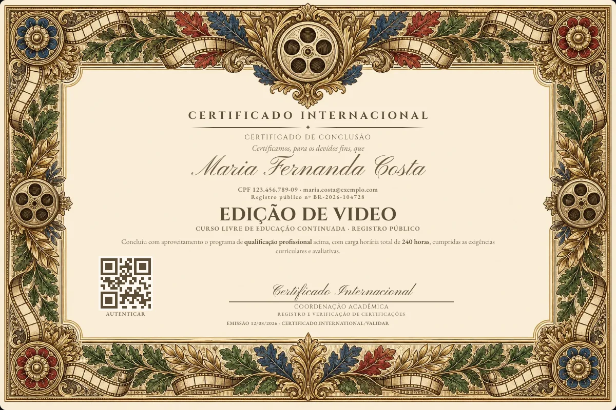 Capa do curso Edição de Video