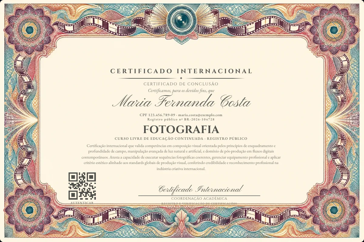 Capa do curso Fotografia