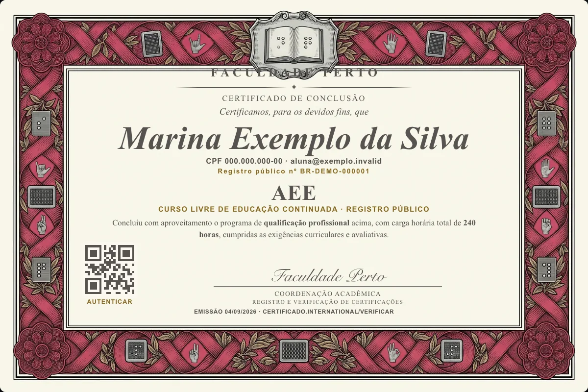 Certificado do curso de Aee