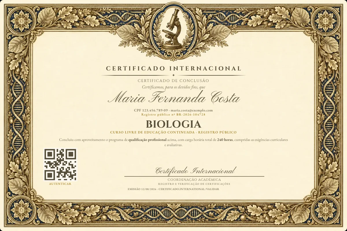 Capa do curso Biologia