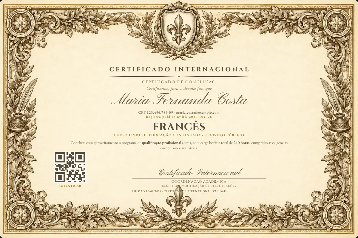 Capa do curso Francês