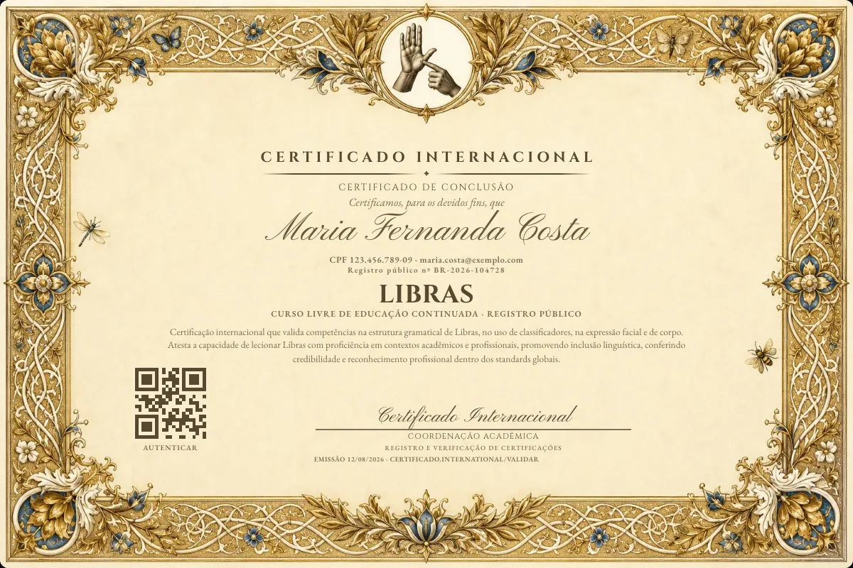 Capa do curso Libras