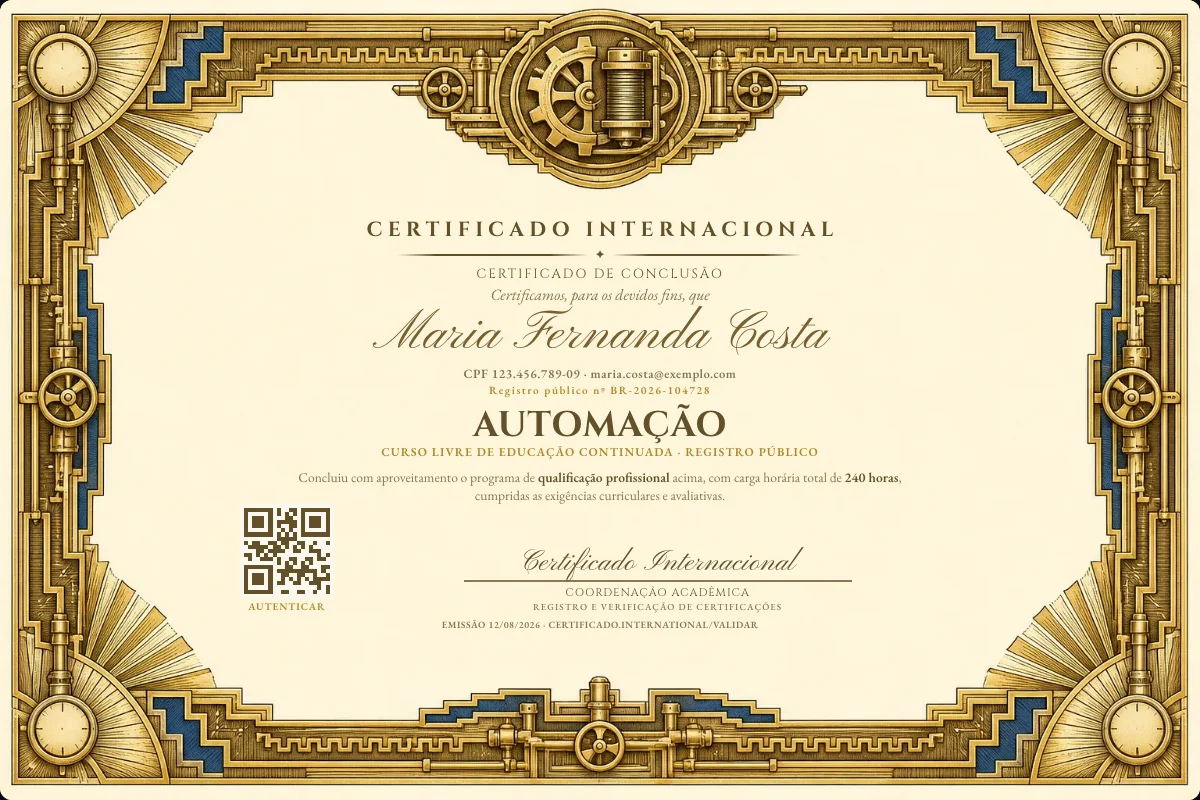Capa do curso Automação