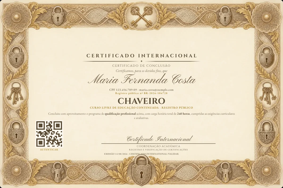 Capa do curso Chaveiro