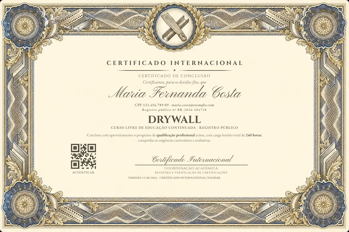 Capa do curso Drywall