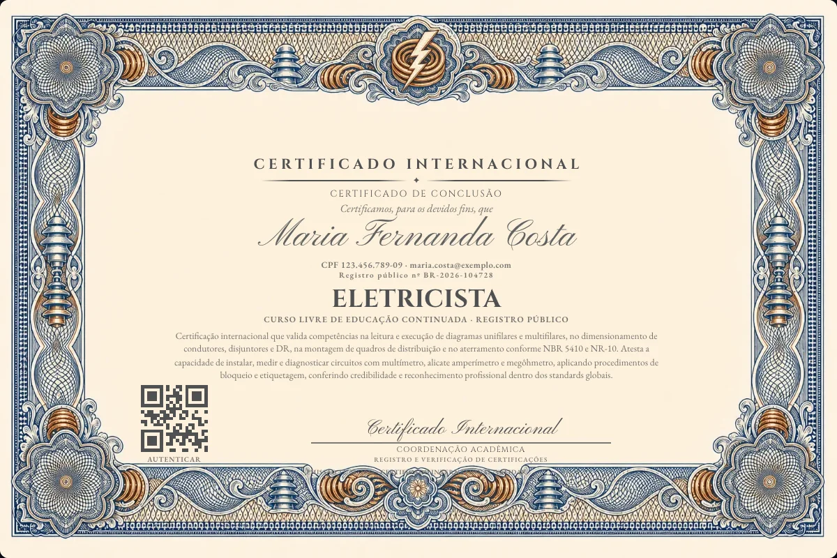 Capa do curso Eletricista