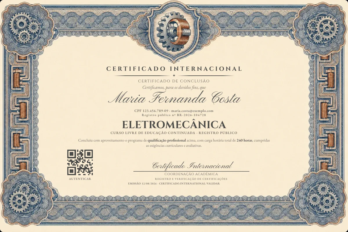 Capa do curso Eletromecânica