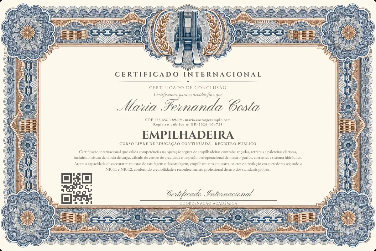 Capa do curso Empilhadeira