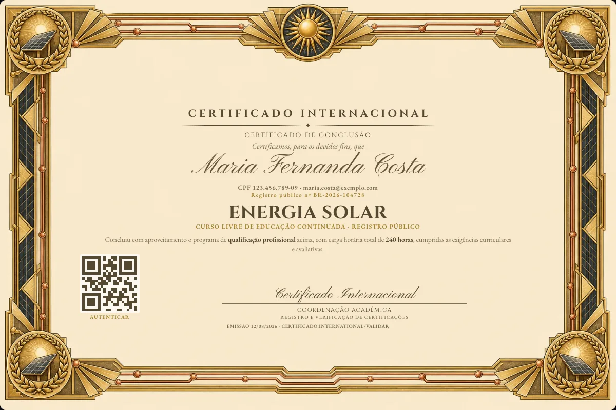 Capa do curso Energia Solar
