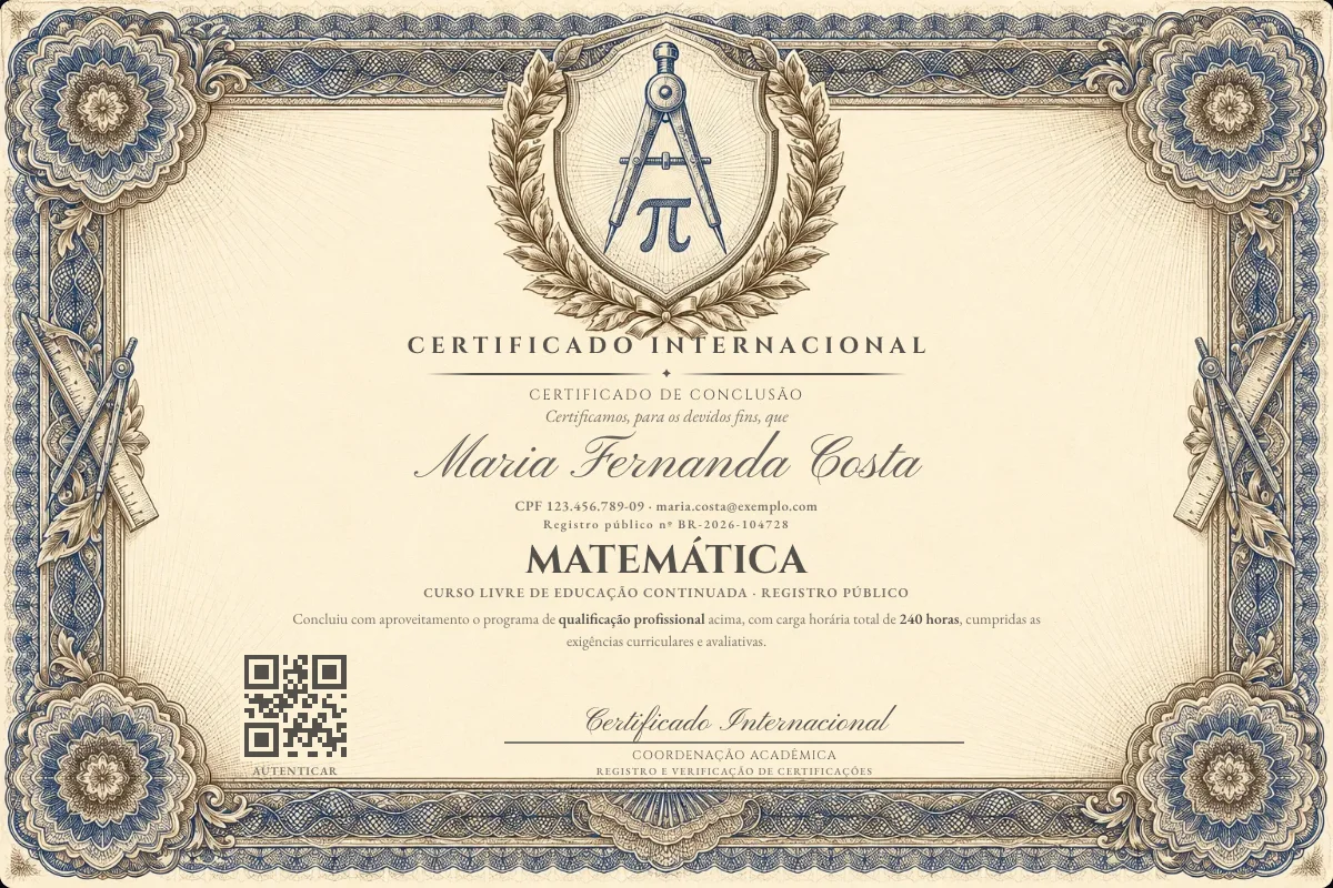 Capa do curso Matemática