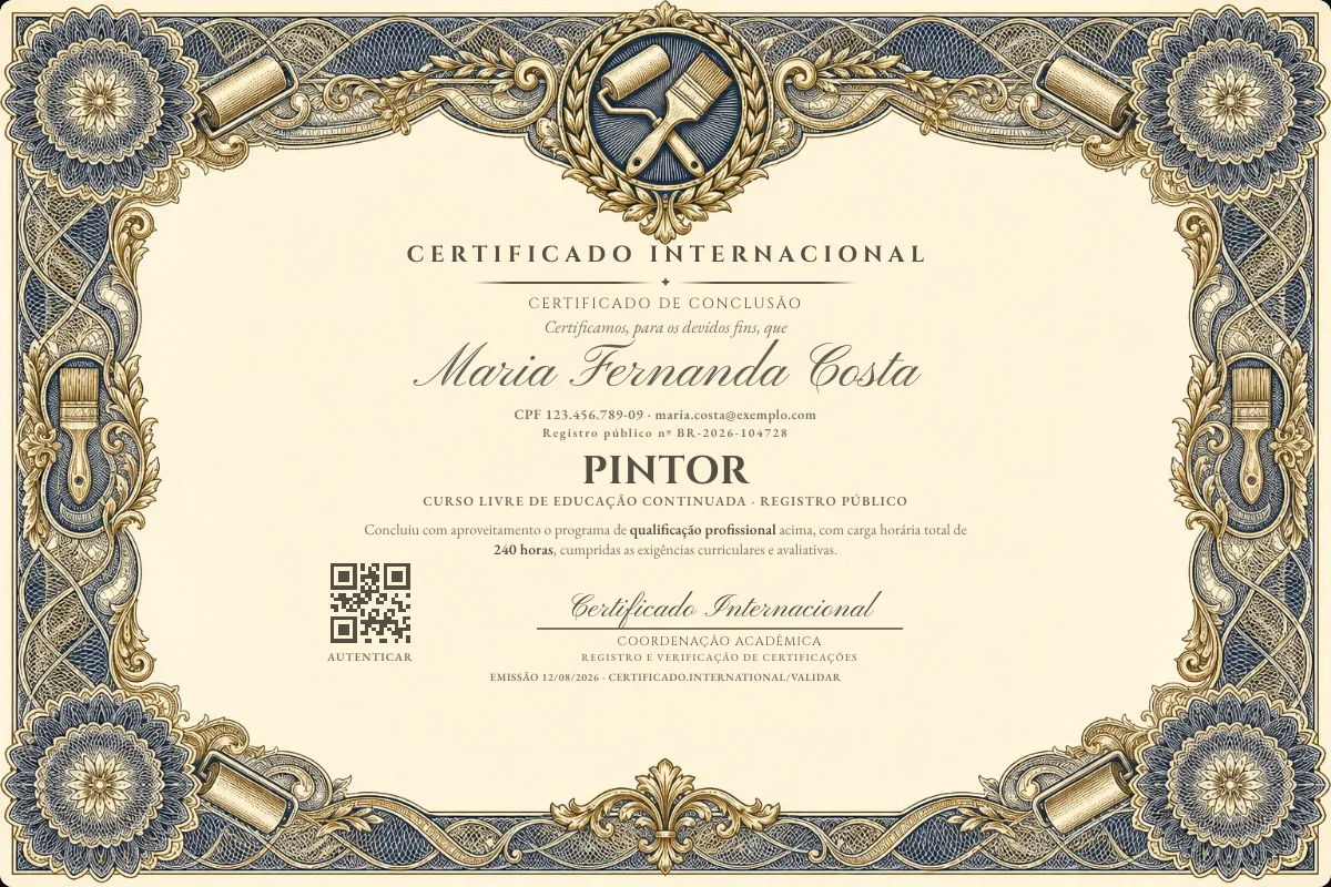 Capa do curso Pintor