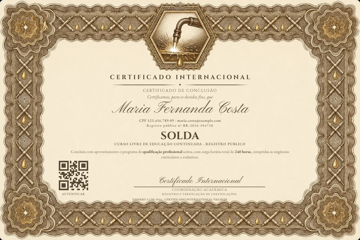 Capa do curso Solda