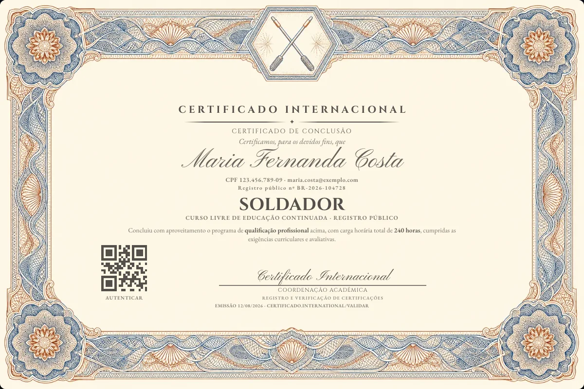 Capa do curso Soldador