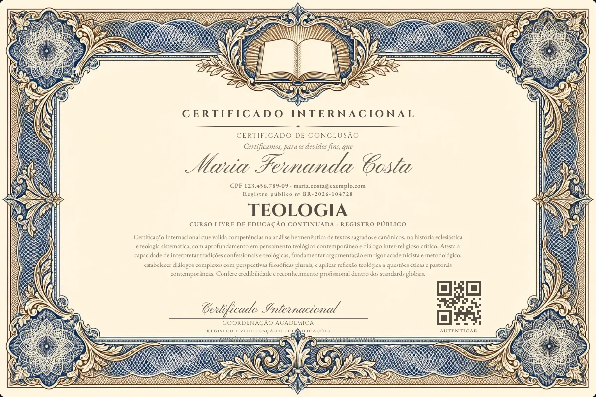 Capa do curso Teologia