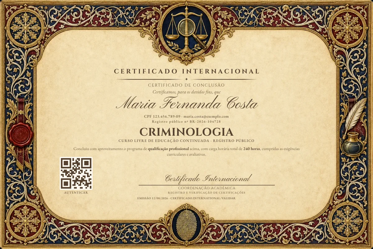 Capa do curso Criminologia