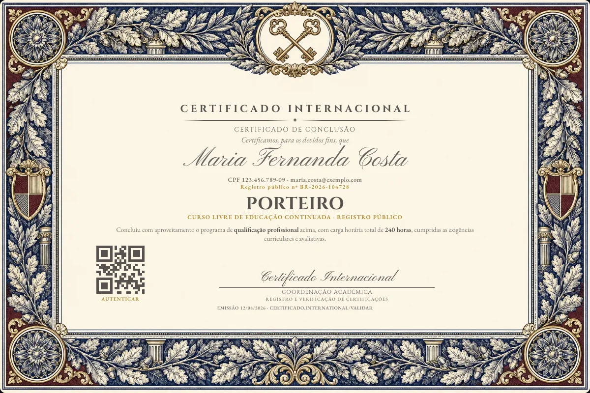 Capa do curso Porteiro