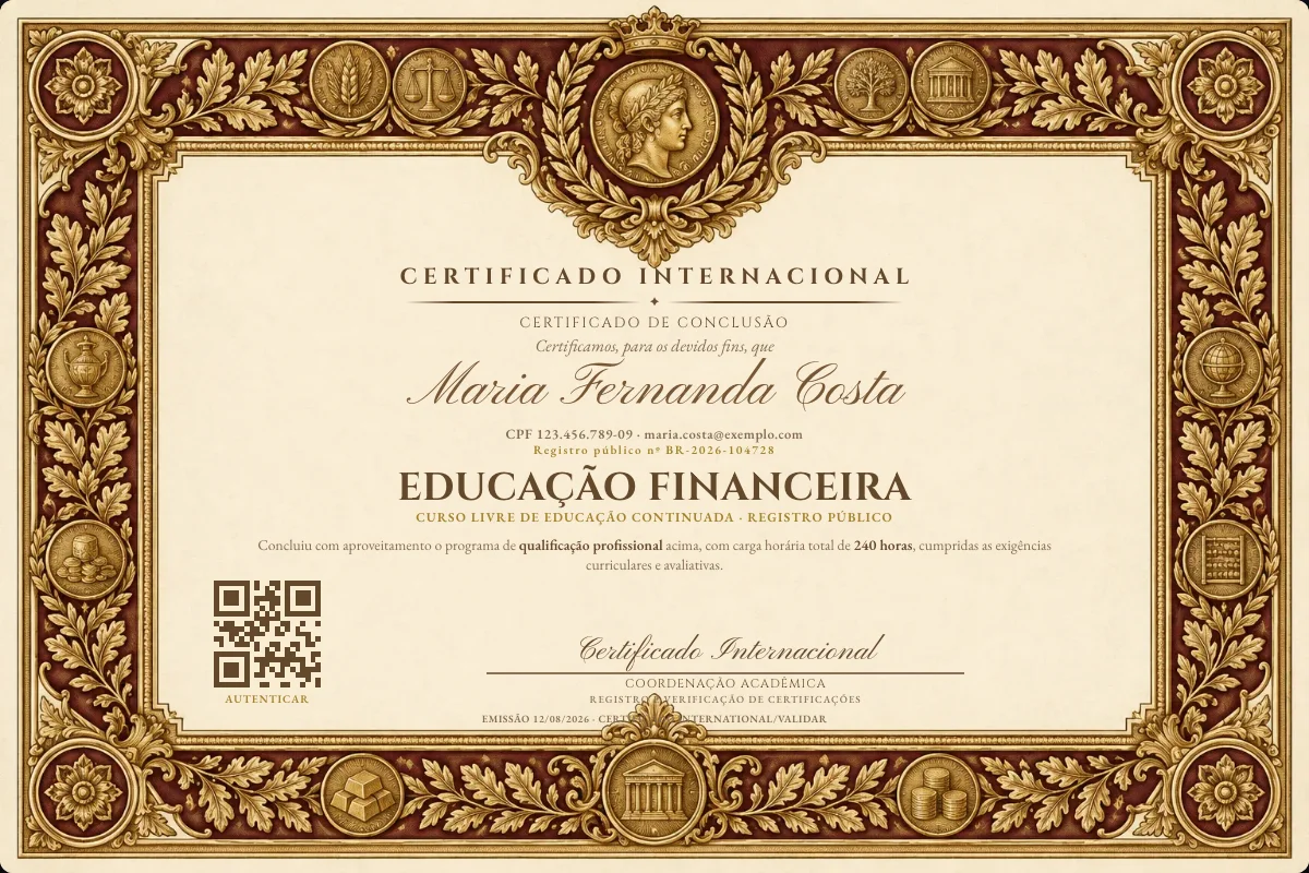 Capa do curso Educação Financeira