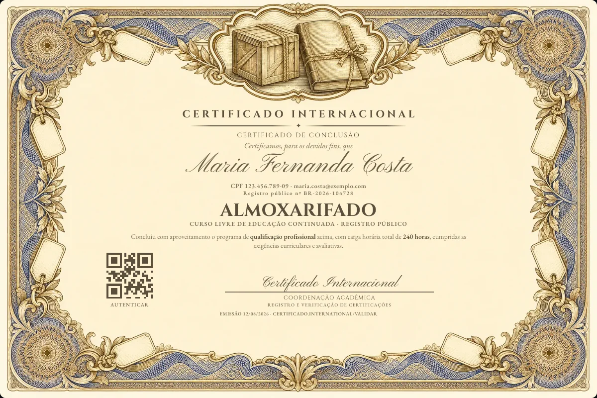 Capa do curso Almoxarifado