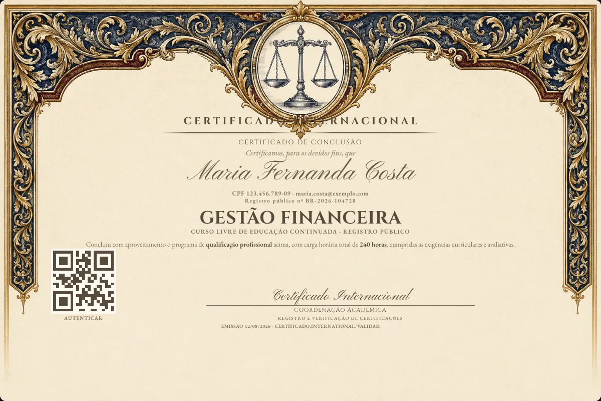 Capa do curso Gestão Financeira