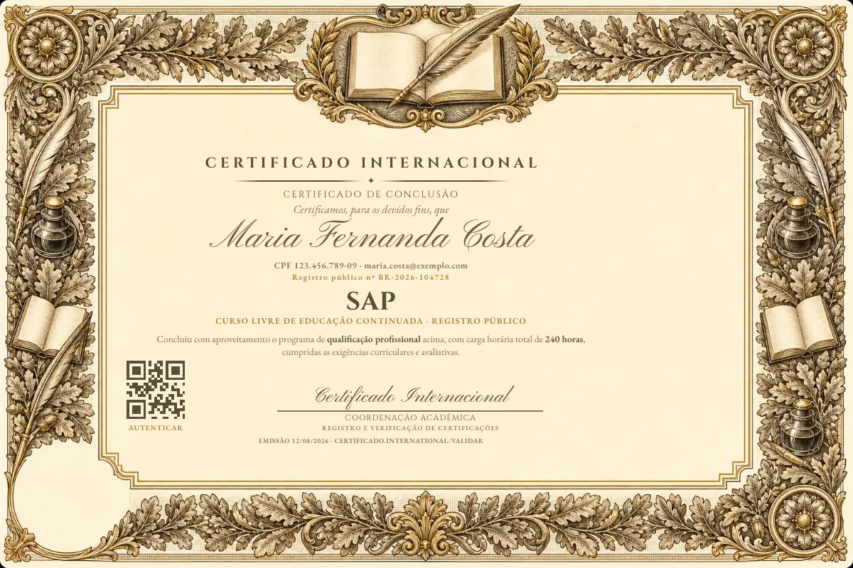 Capa do curso SAP
