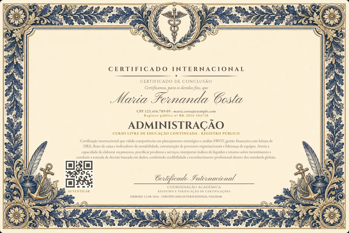 Capa do curso Administração