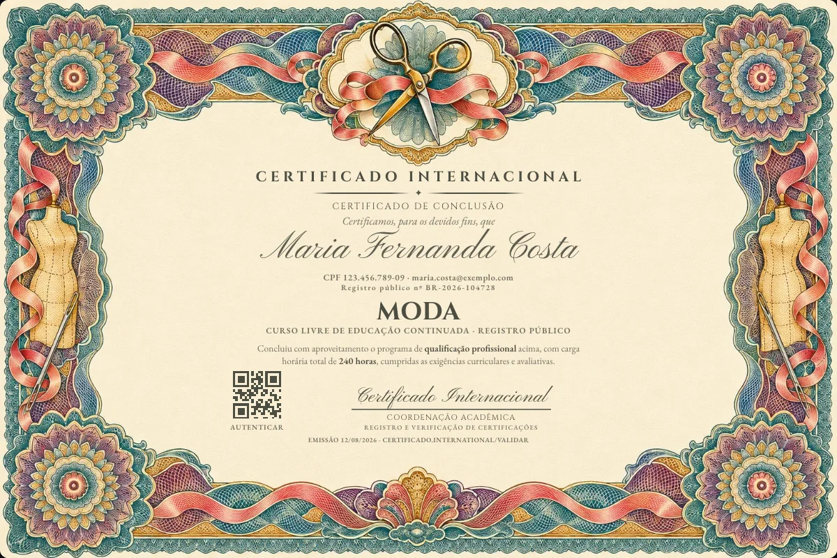Capa do curso Moda