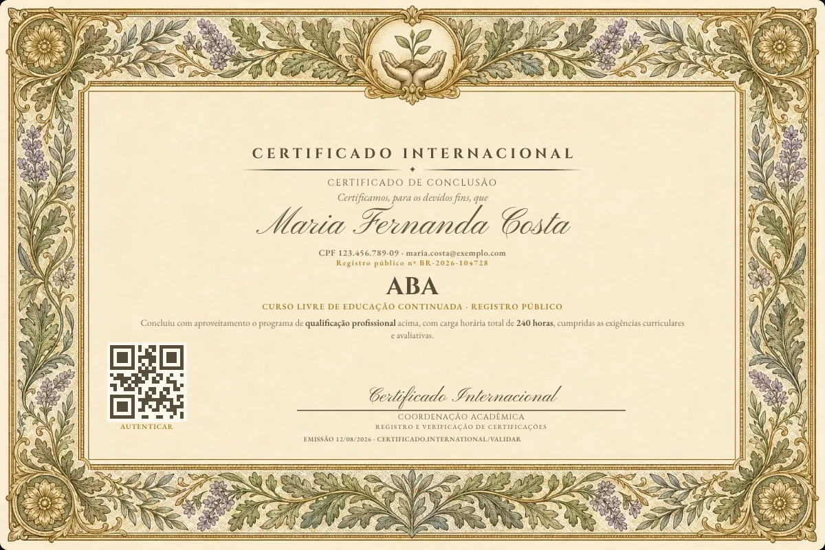 Capa do curso ABA
