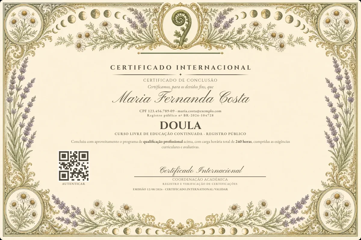 Capa do curso Doula
