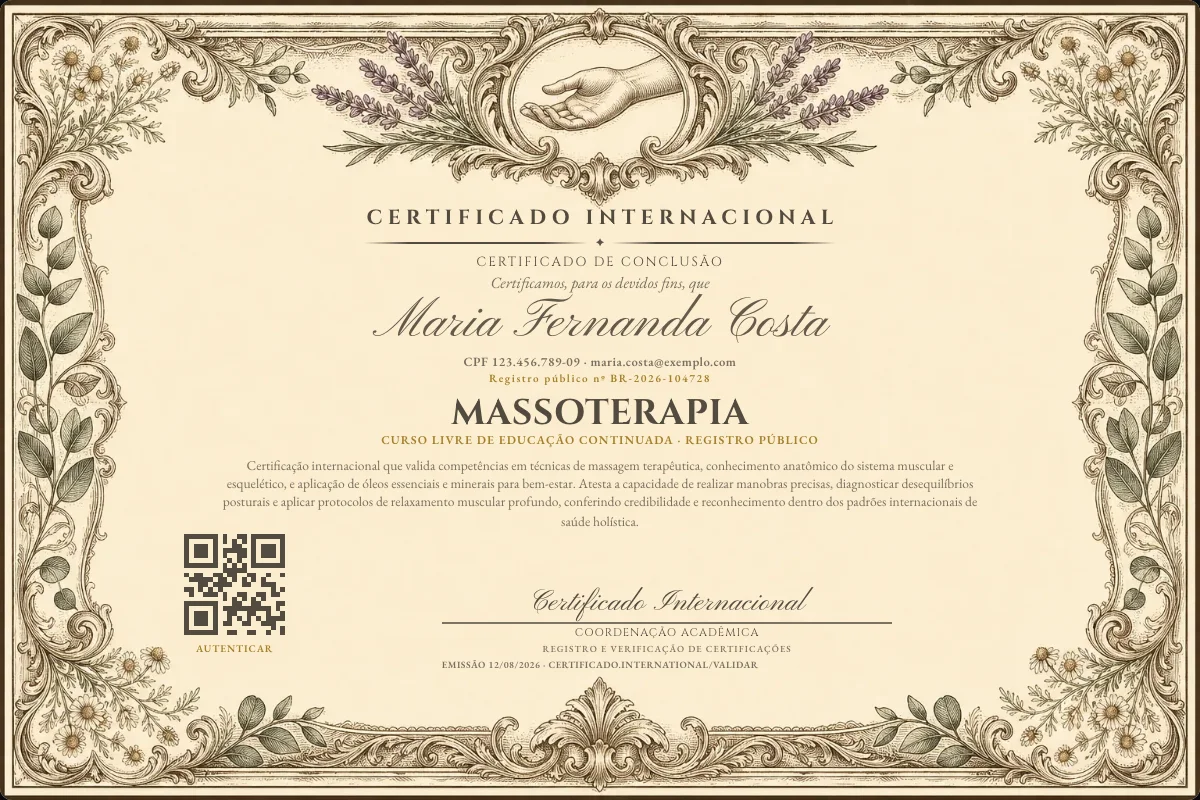 Capa do curso Massoterapia