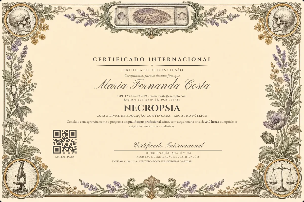 Capa do curso Necropsia
