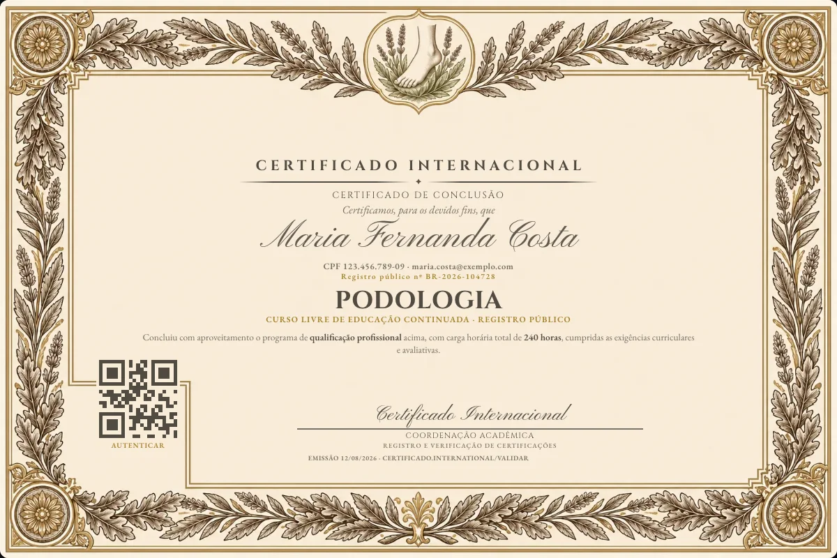 Capa do curso Podologia