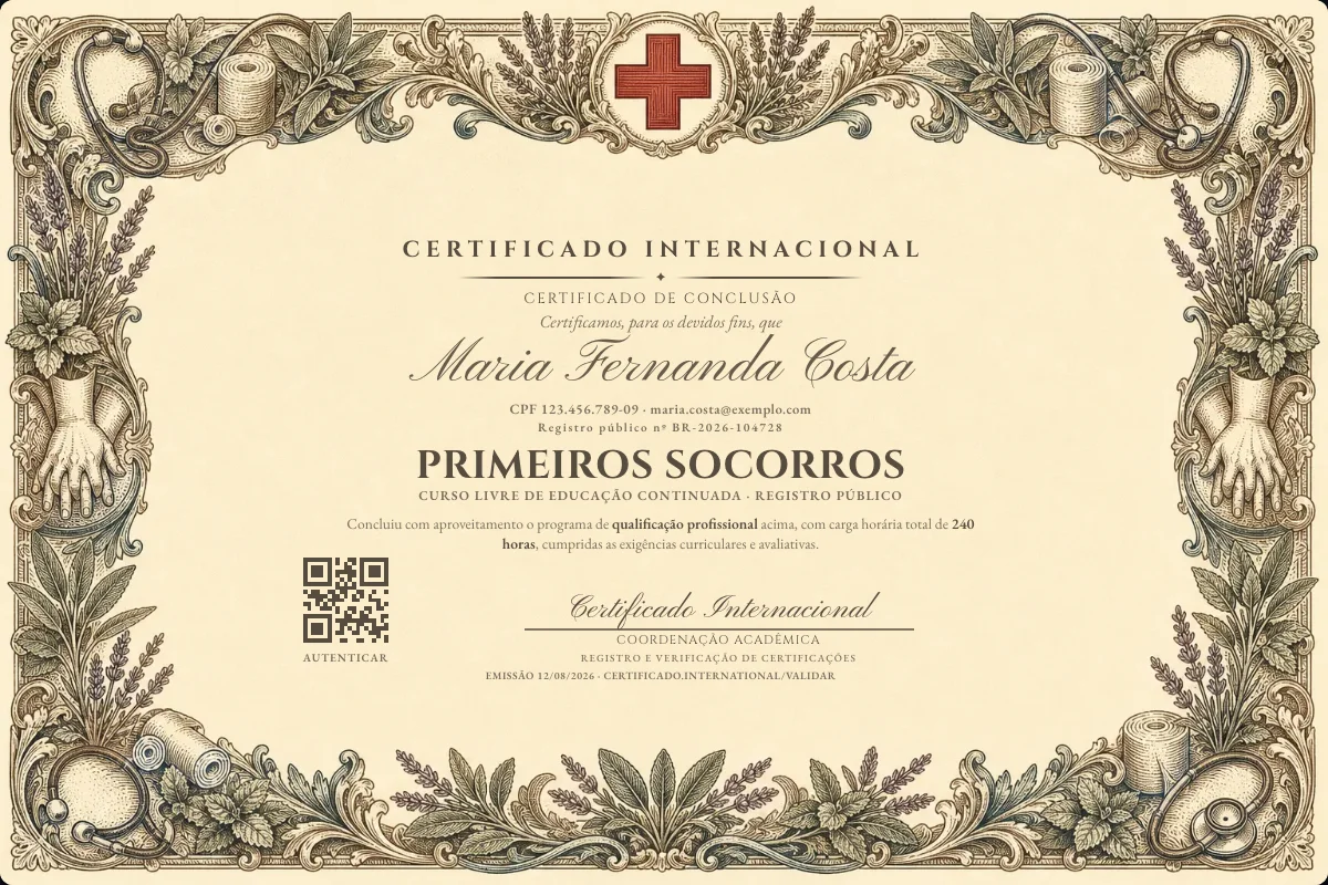 Capa do curso Primeiros Socorros