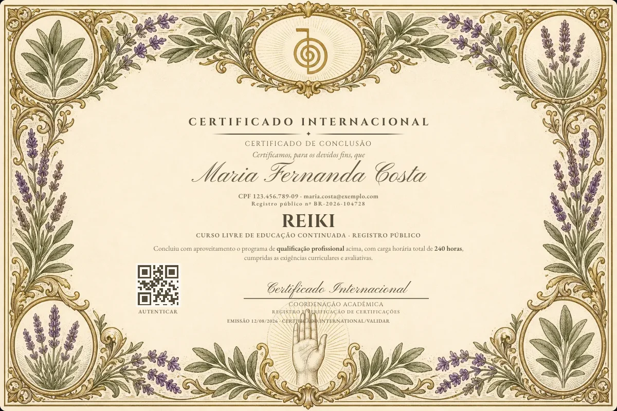 Capa do curso Reiki