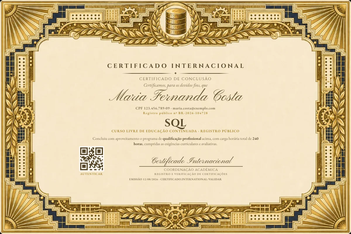 Capa do curso SQL